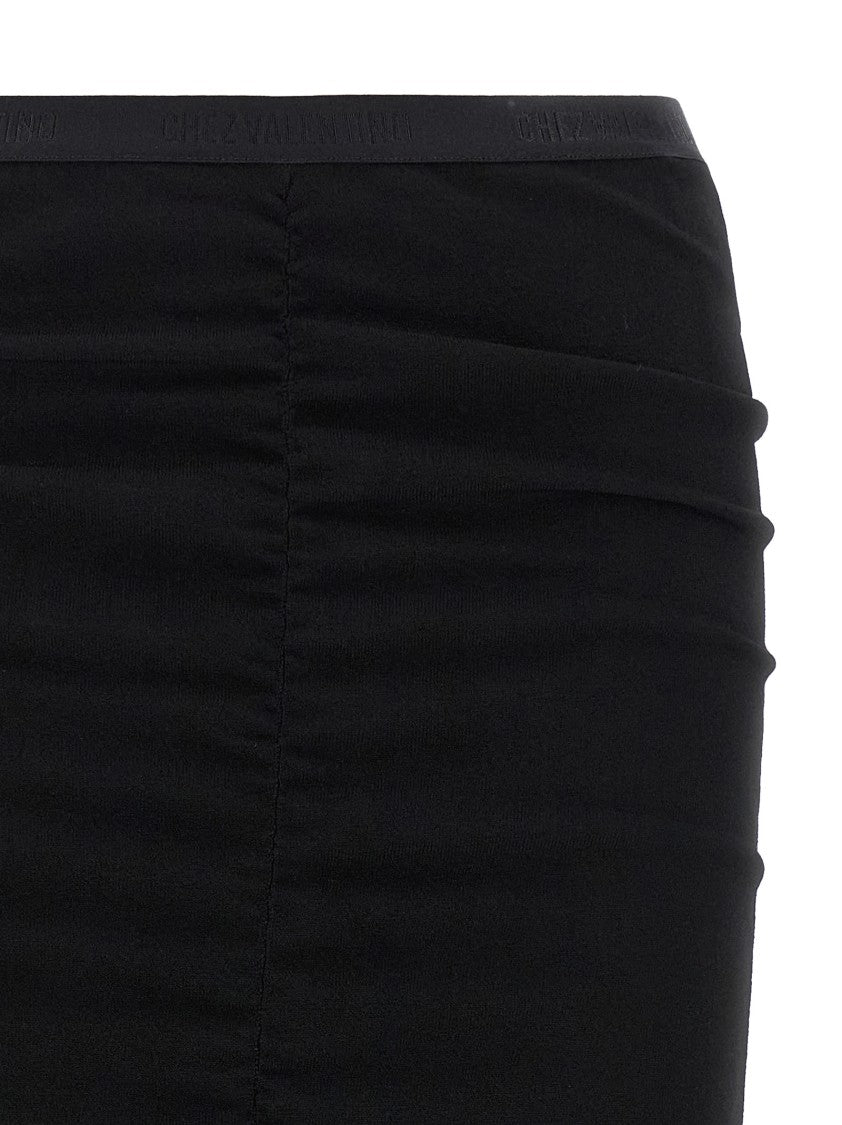 Valentino Garavani Asymmetrical Draped Midi Skirt With Ruched Front