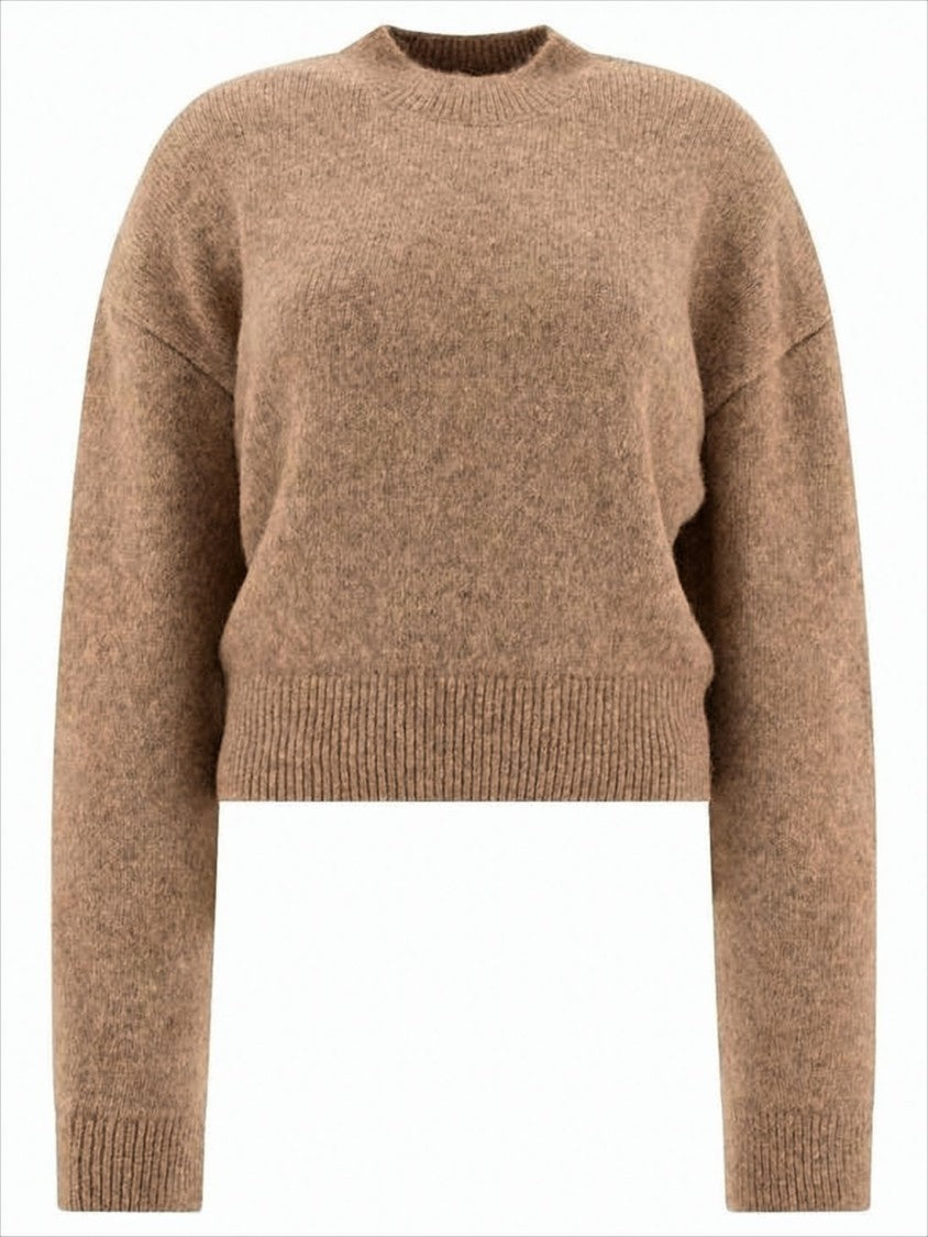 Jacquemus Cropped Sweater With High Neckline And Bold Logo