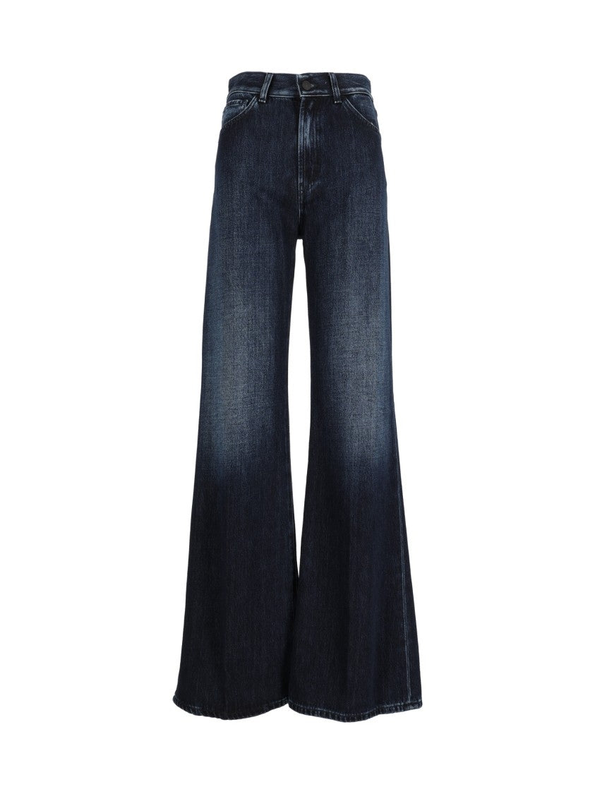 Dondup High-Waisted Wide-Leg Indigo Jeans With Classic Five-Pocket Design