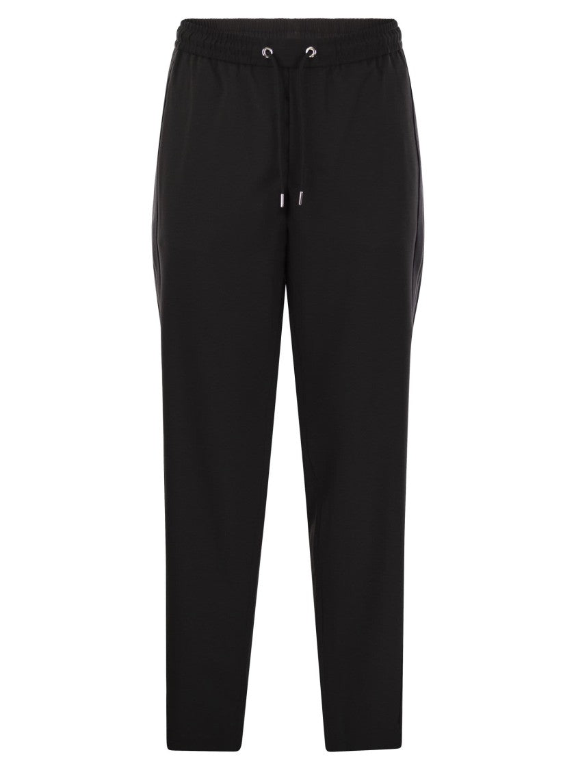 Moncler Black Wool Gabardine Joggers