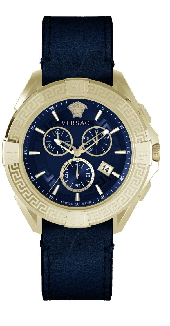 Versace Chrono Sporty 46Mm Versace Watch With Greek Key Detail