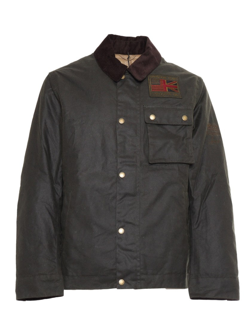 Barbour Classic Waxed Cotton Jacket With Corduroy Collar