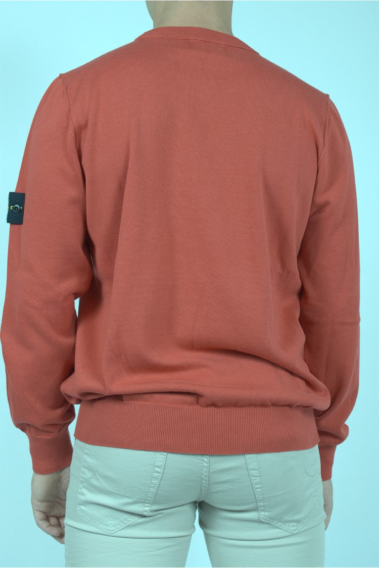 Stone Island Coral Sleeve Badge Crew-Neck Cotton Sweater