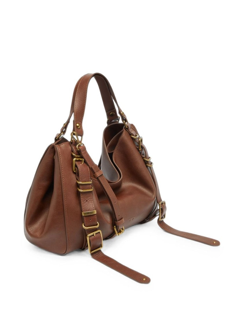 Diesel Brown Soft Slouchy Adjustable-Strap Shoulder Bag