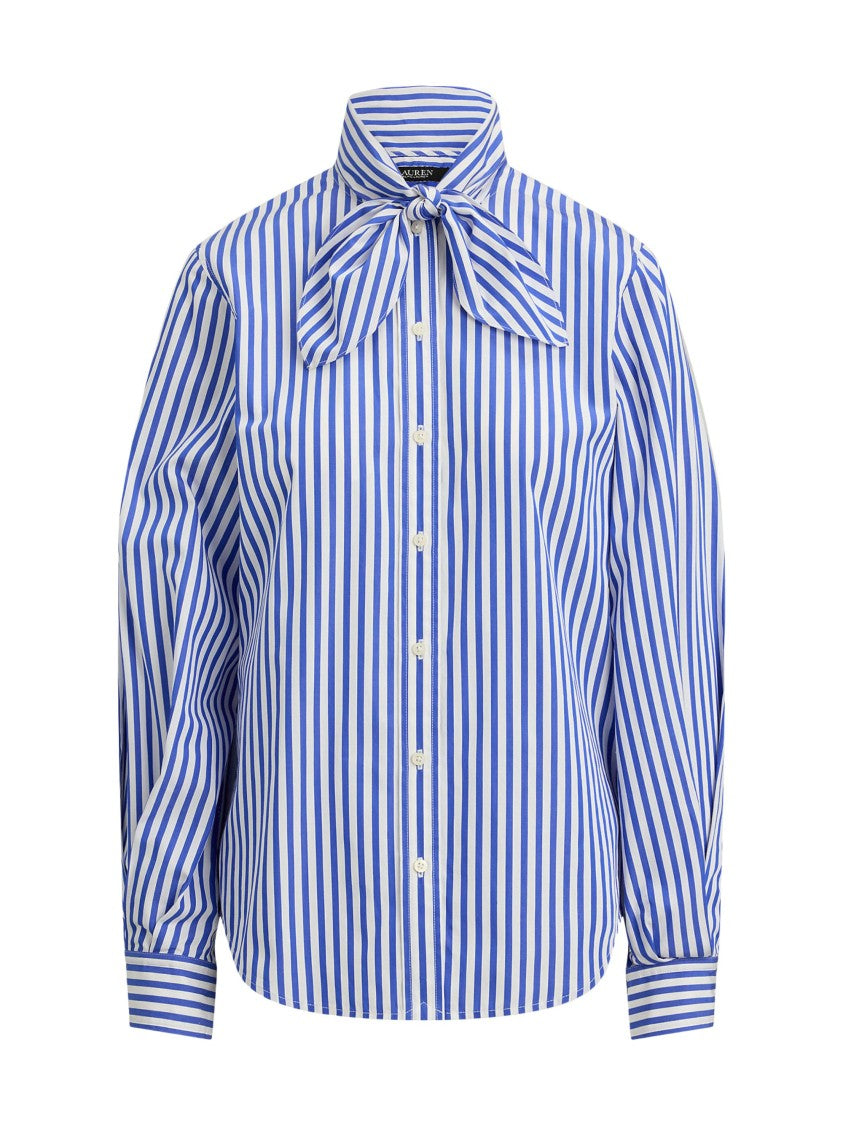 Lauren Ralph Lauren Vertical Striped Bow Tie Shirt