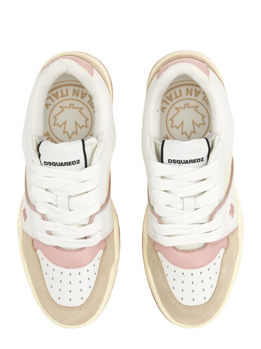 Dsquared2 Textured Leather And Polyamide Sneakers