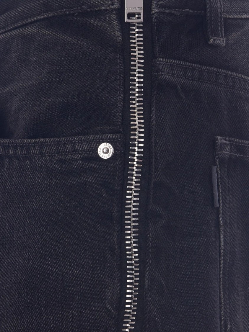 Haikure Straight-Leg Vertical Zip Denim Jeans