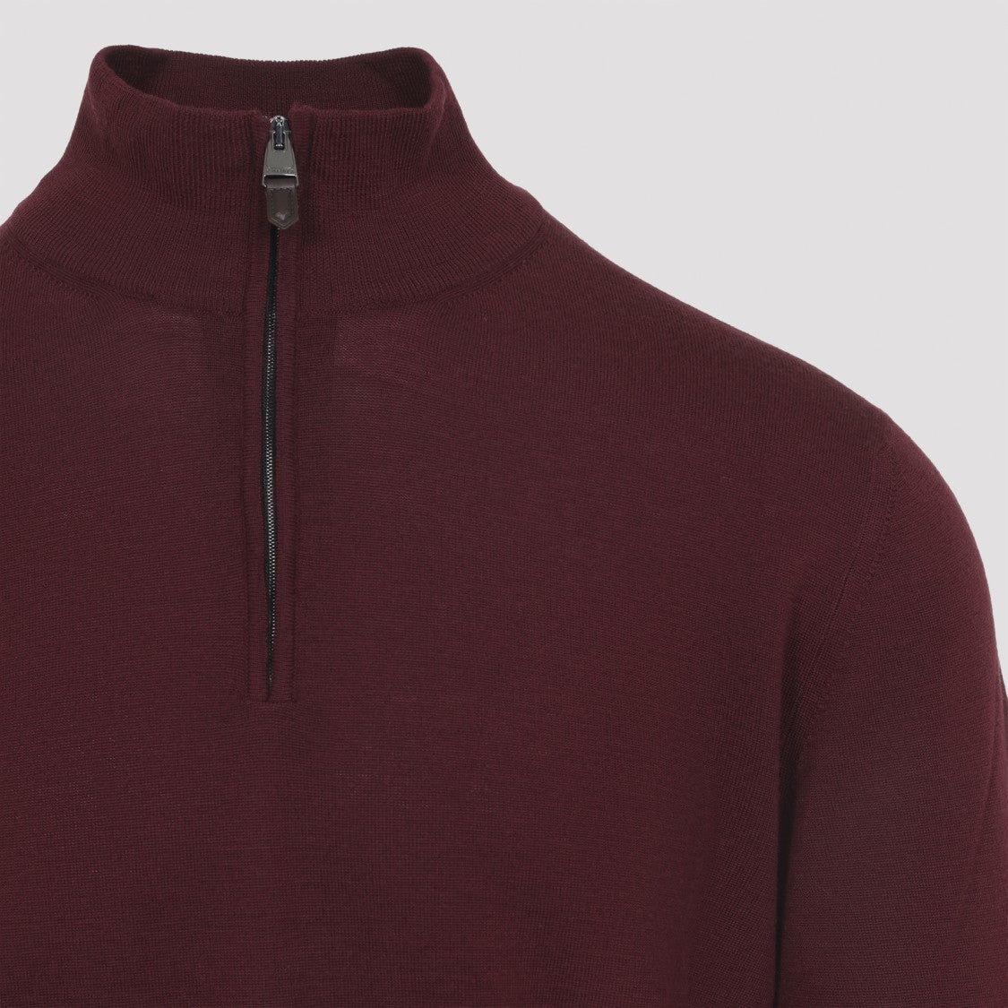 Canali Half-Zip Mock Neck Virgin Wool Sweater