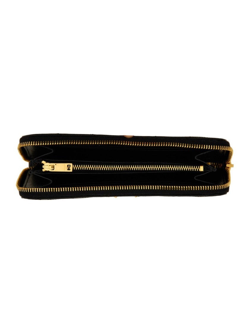 Saint Laurent Chevron-Quilted Monogram Calfskin Wallet
