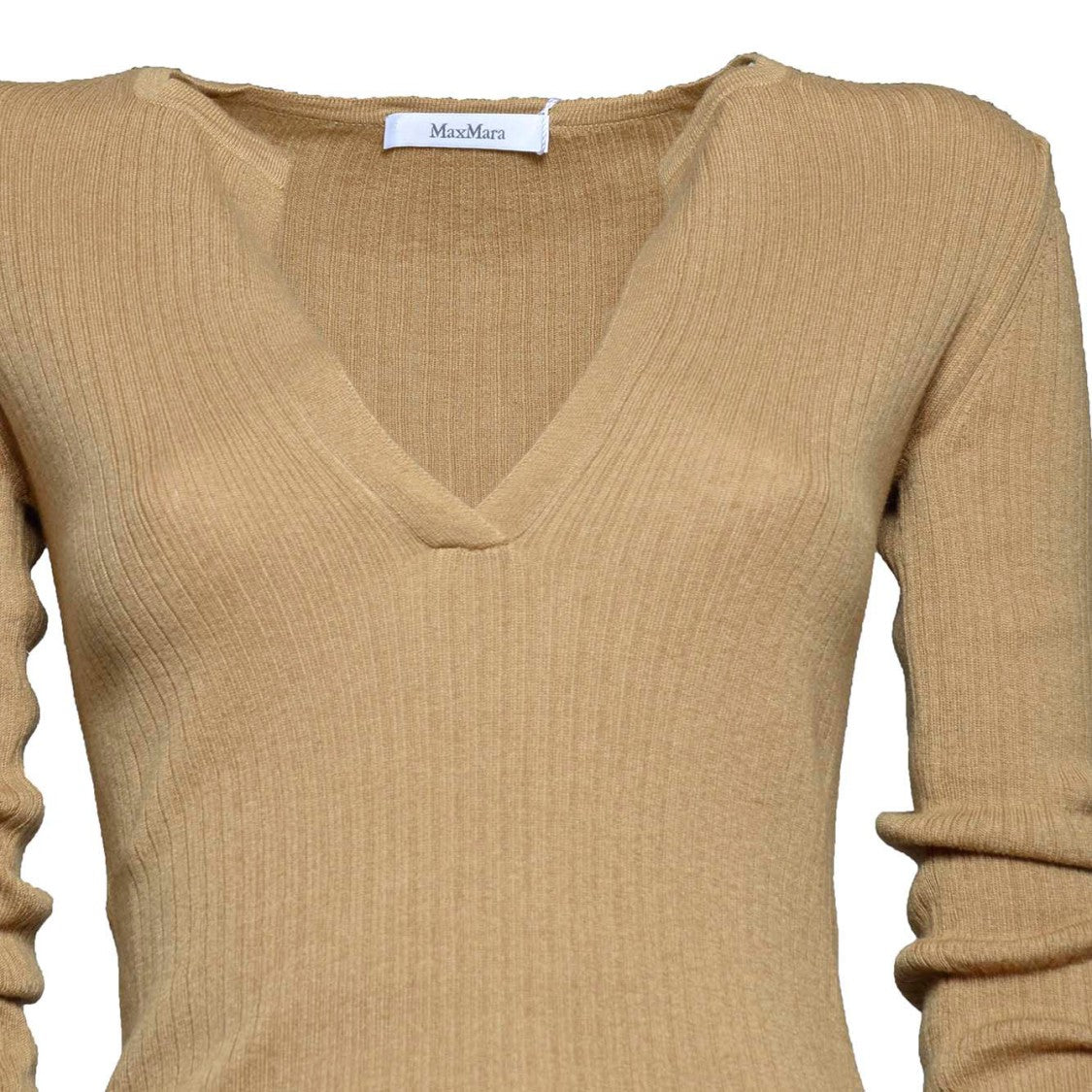 Max Mara Urlo Silk Knit Sweater In Camel