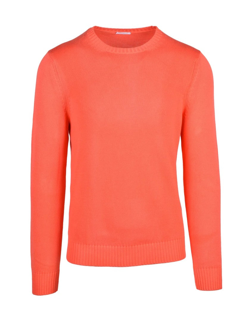 Malo Orange Cotton Crewneck Sweater