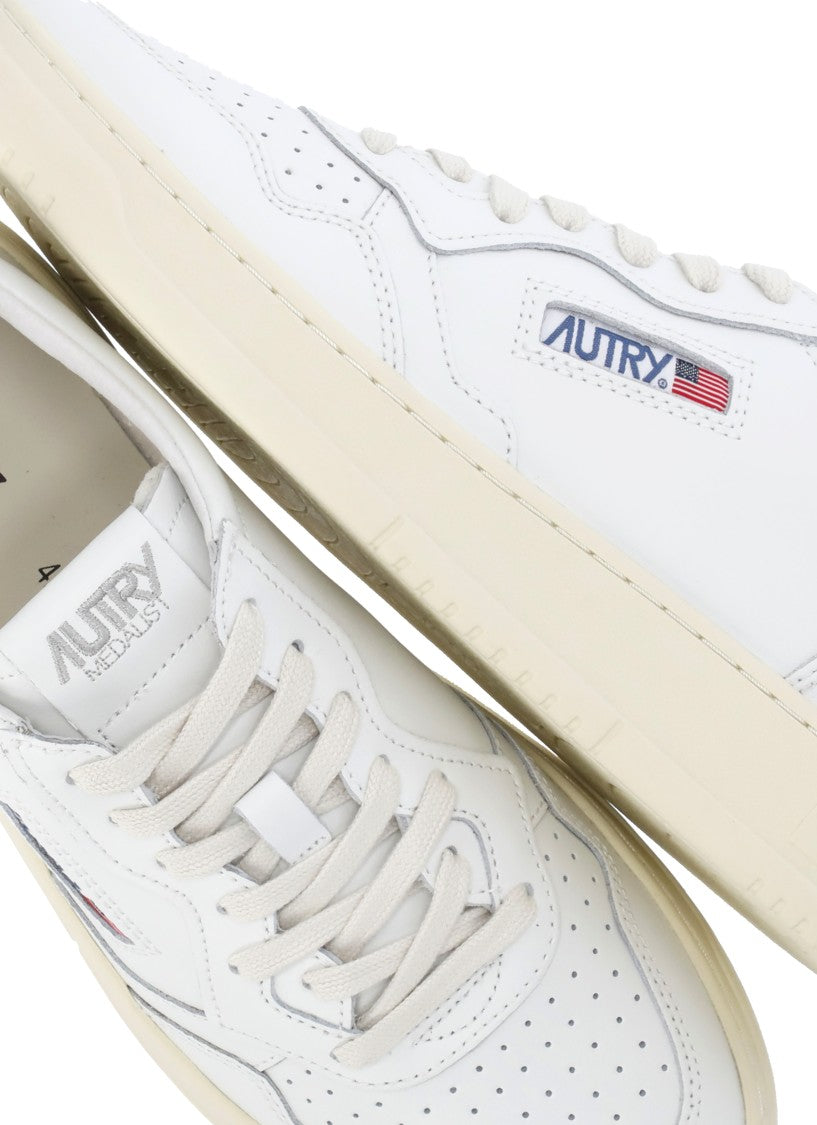 Autry White Leather Beige Heel Sneakers