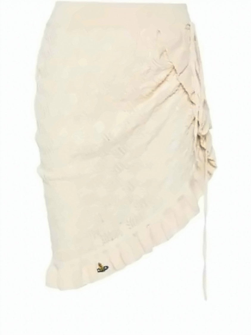 Vivienne Westwood Textured Floral Mini Skirt With Asymmetrical Hemline