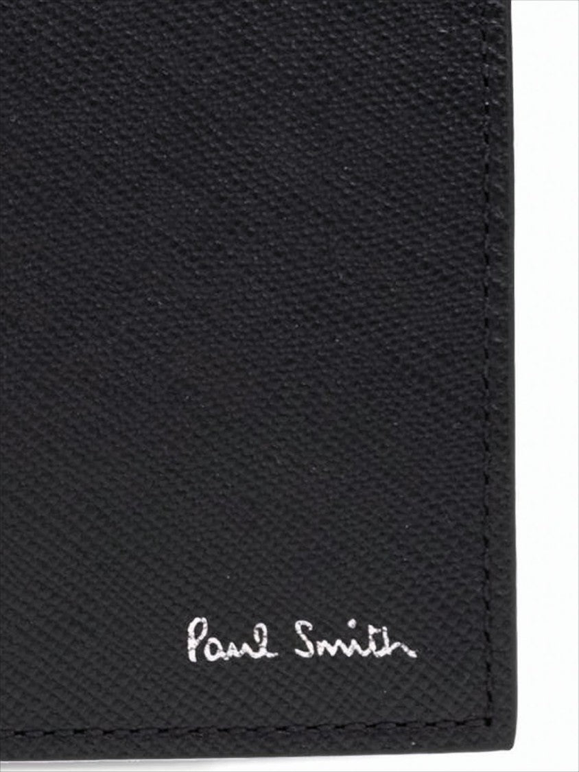 Paul Smith Textured Leather Bifold Wallet With Embossed Signature