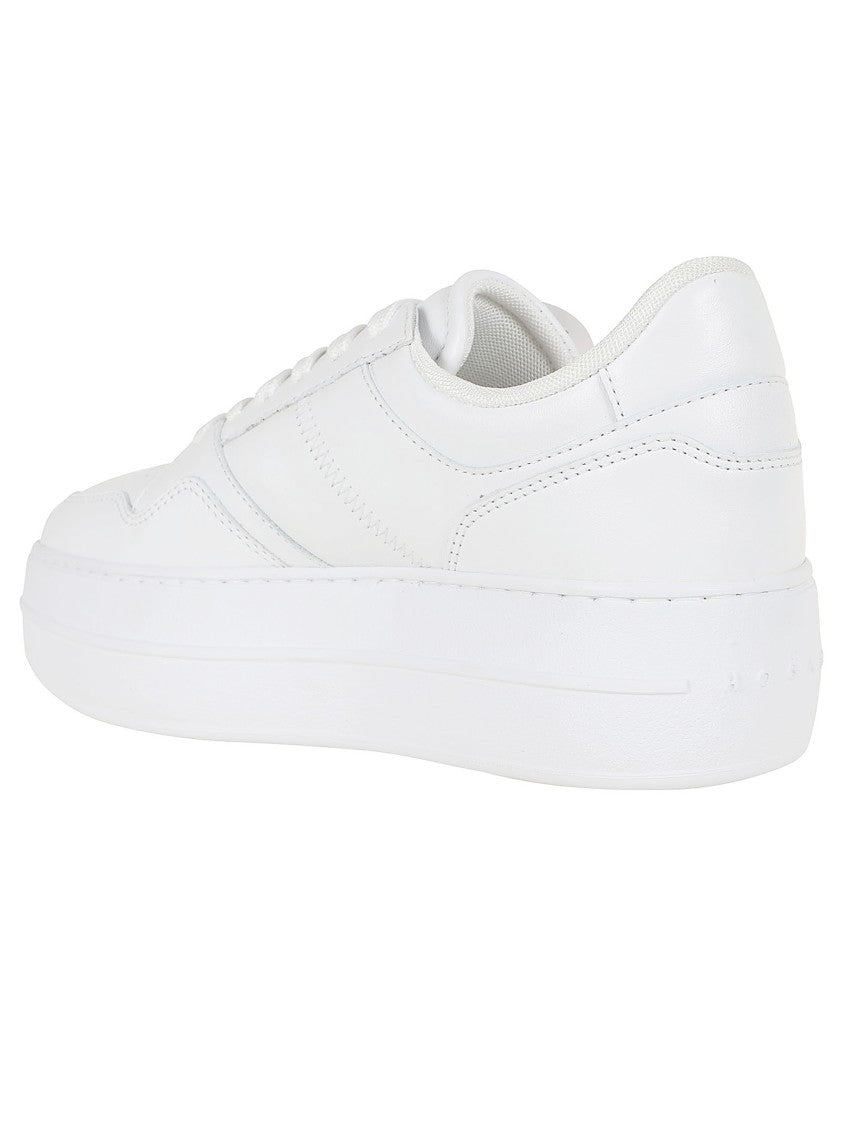 Hogan Low-Top White Sneakers Platform Sole Minimalist