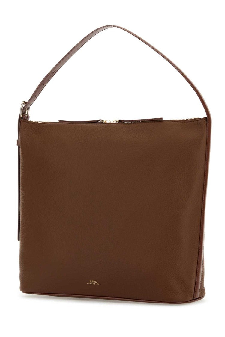 A.P.C. Brown Leather Vera Shoulder Bag