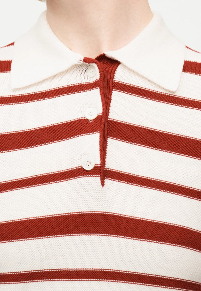 Max Mara White Red Cotton Blend Sweater