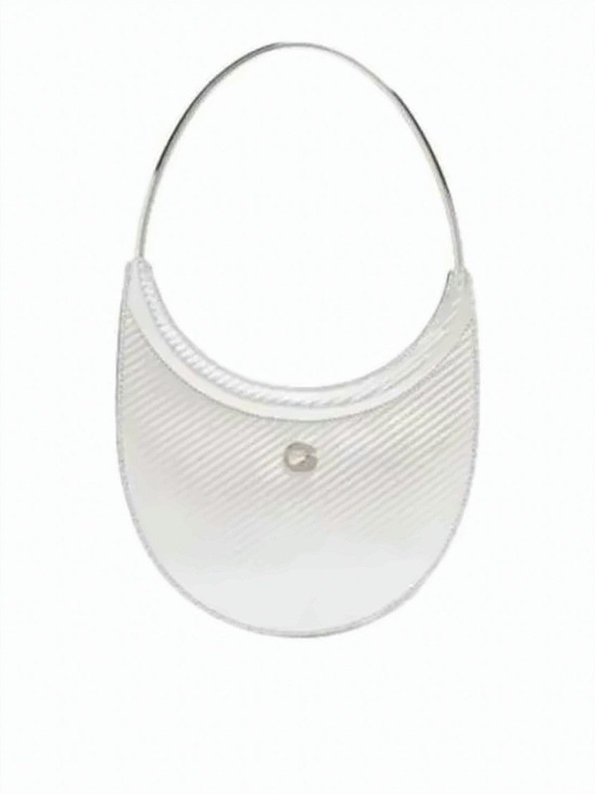 Coperni Crescent-Shaped White Leather Shoulder Bag