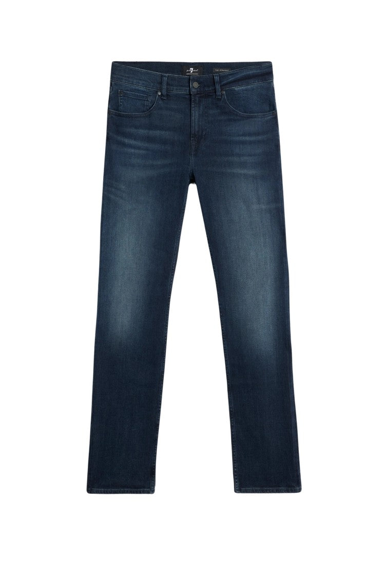 7 For All Mankind Straight-Leg Dark Blue Denim Jeans