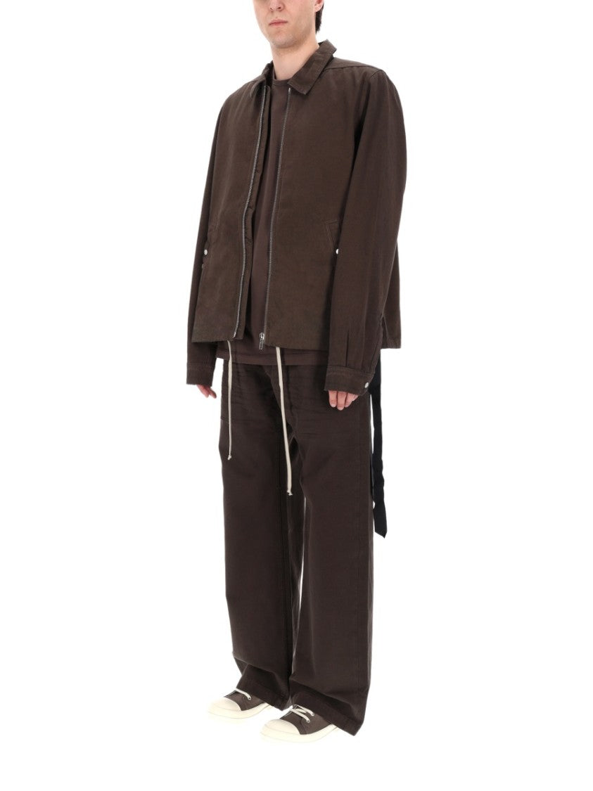 Drkshdw By Rick Owens Neutrals Zipfront Boxy Minimalist Cotton Jacket