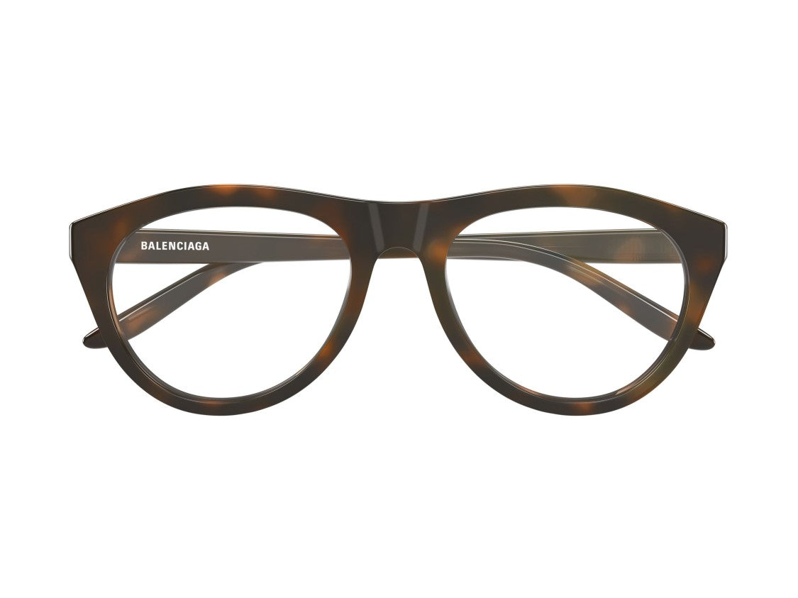 Balenciaga Bb0533o Tortoiseshell Oversized Round Frame Eyeglasses
