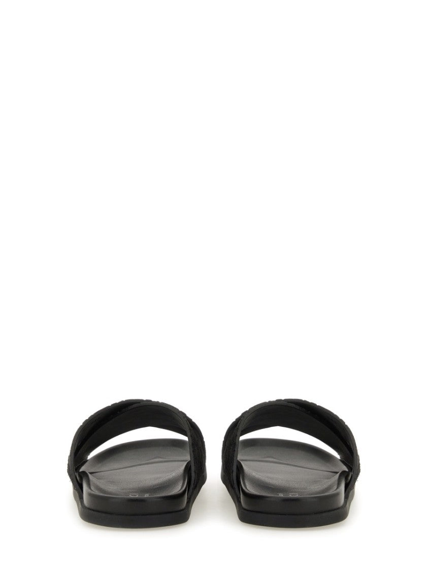 Gucci Sandal Slider With Textured Gg Pattern