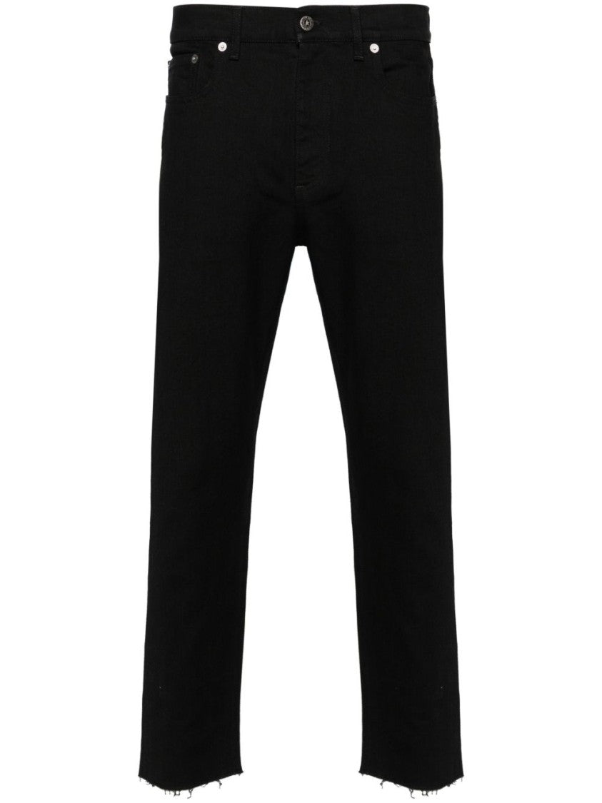 Golden Goose Slim-Fit Black Stretch-Cotton Denim Jeans With Raw-Cut Hem