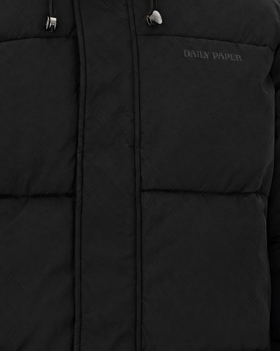 Daily Paper Black Sealed Monogram Quilted Polyester Down Jacket