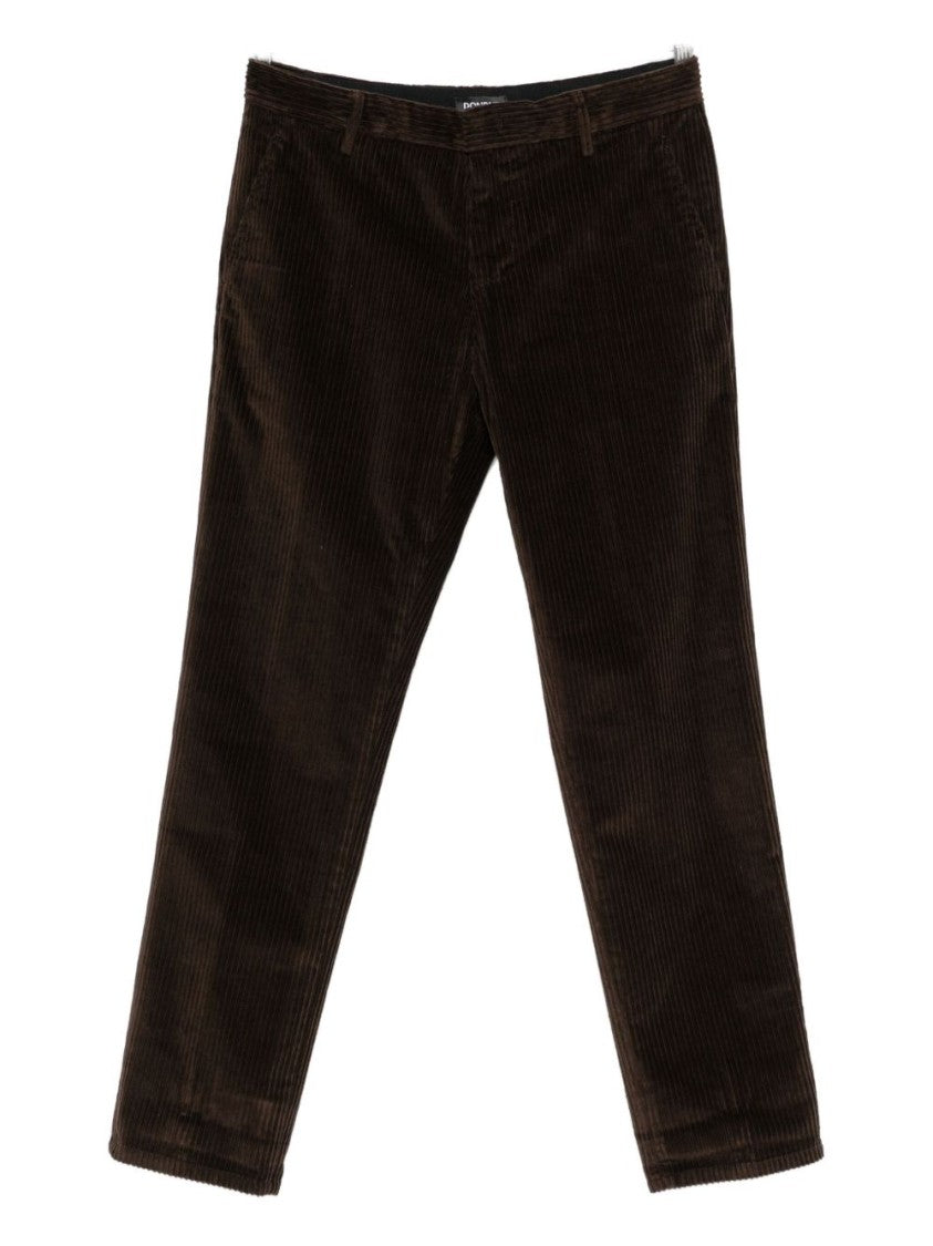 Dondup Corduroy Textured Brown Pants
