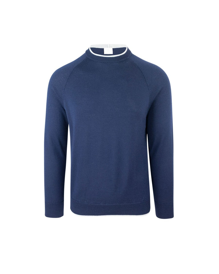 Eleventy Blue Crew Neck Sweater