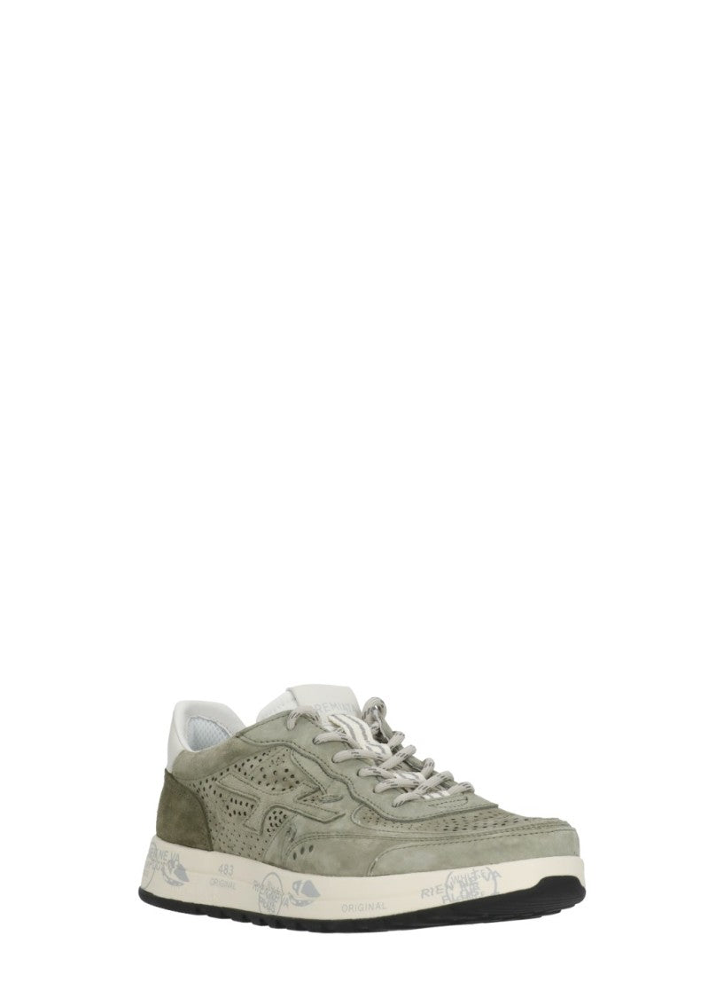 Premiata Green Nous 8290 Perforated Sneakers