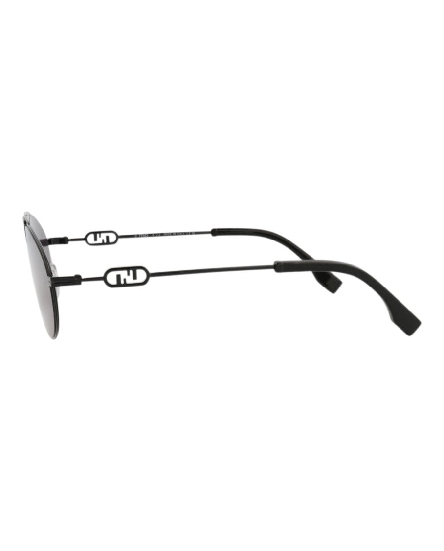 Fendi Aviator-Frame Metal Sunglasses With Adjustable Nose Pads