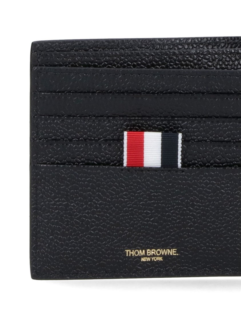 Thom Browne Textured Bifold Wallet With Striped Interior Detail