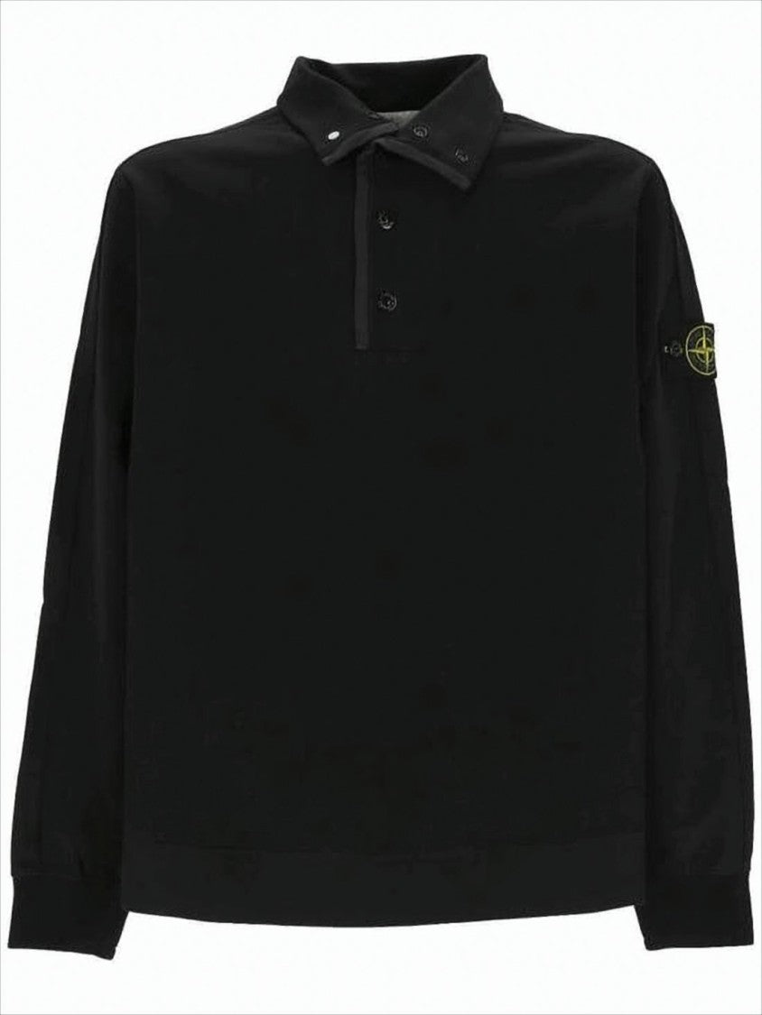 Stone Island Long-Sleeve Polo Shirt With Classic Collar