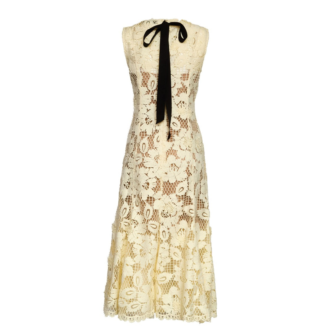 Self-Portrait Crochet Lace Flared Midi Dress