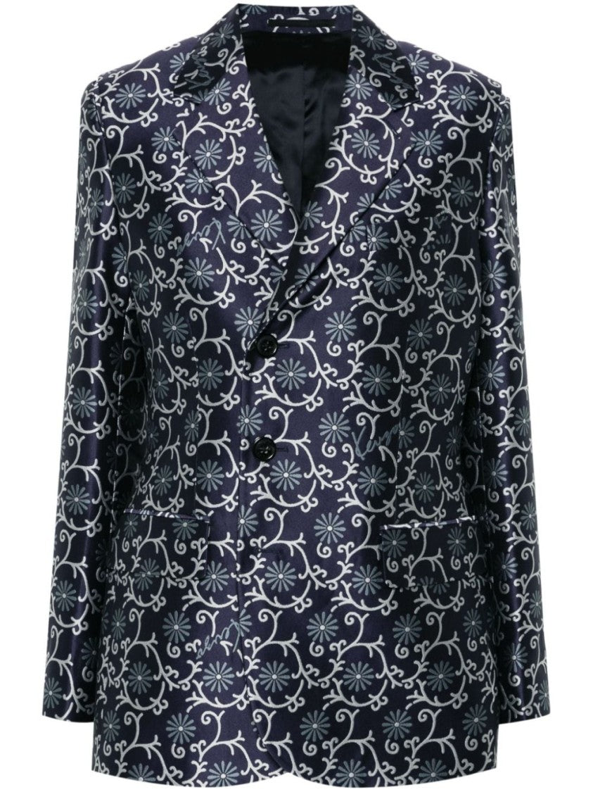 Kenzo Midnight Blue Patterned Jacquard Jacket