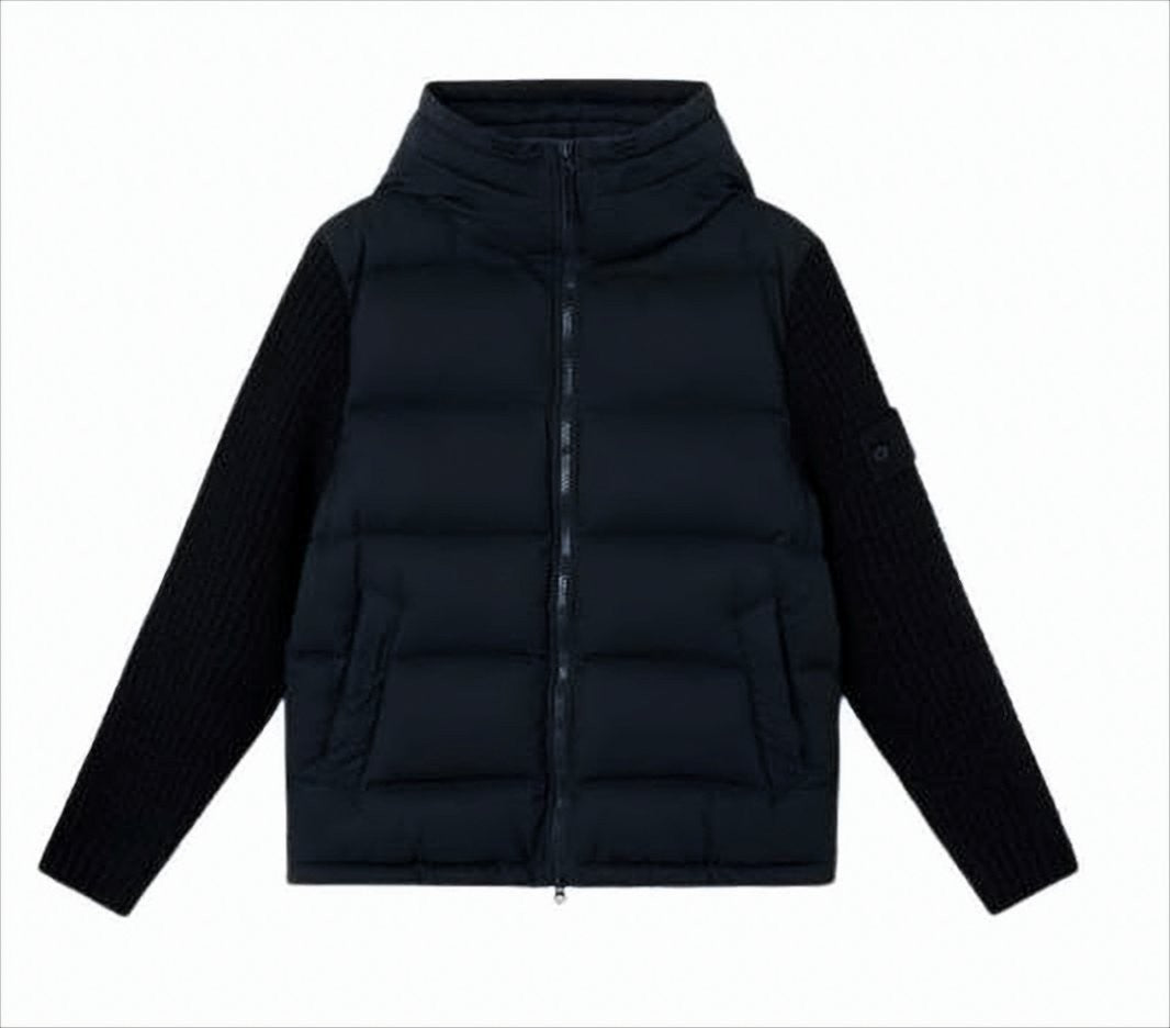 Stone Island Padded Down Jacket With High Collar