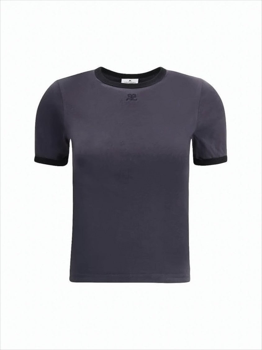 Courrèges Fitted Short-Sleeved T-Shirt With Contrasting Trim