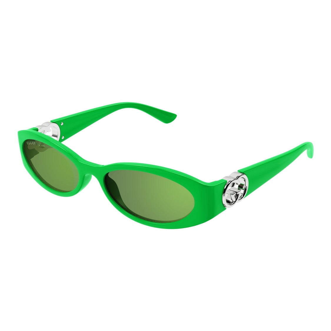 Gucci Gg1660s Bold Oval-Shape Green Sunglasses
