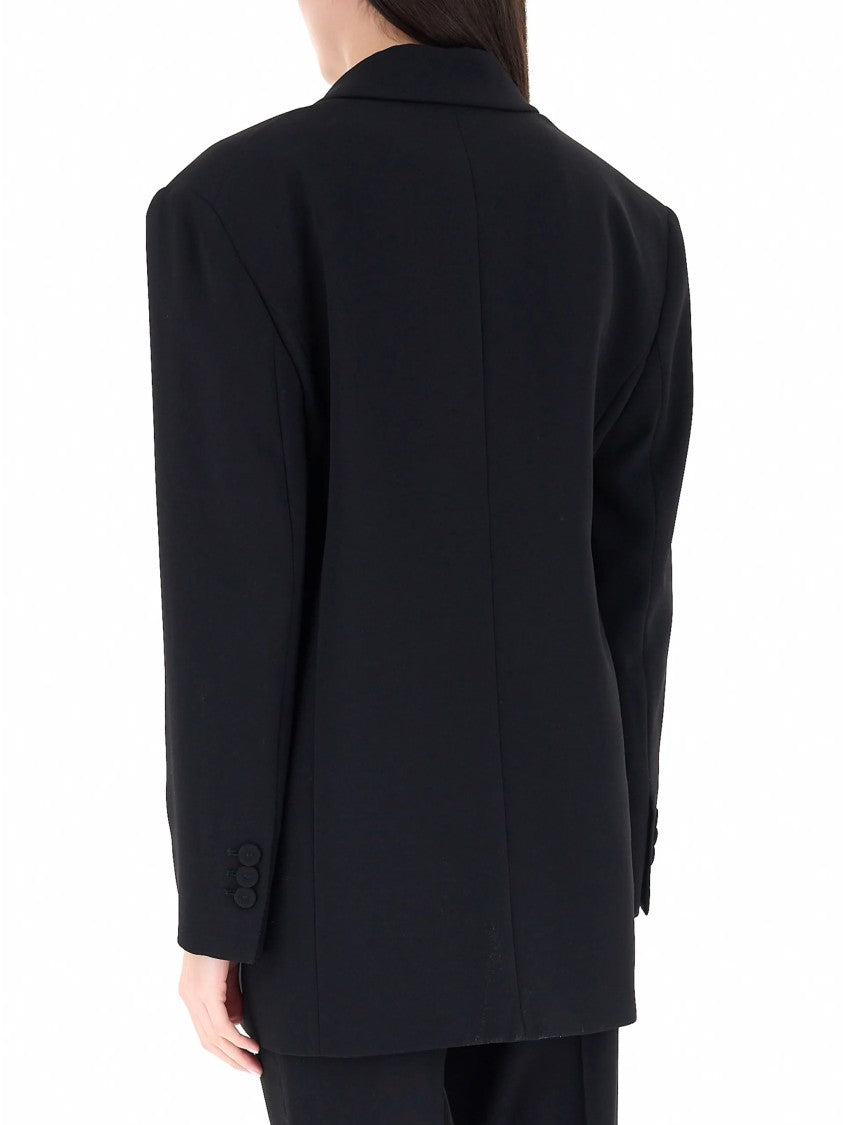 Marella Black Mltfervore Structured Double-Breasted Blazer
