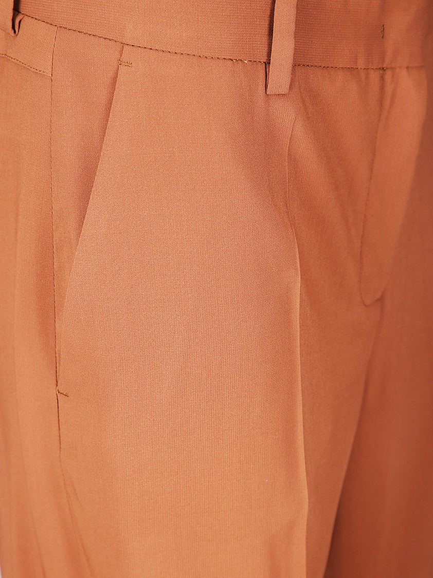 Alberto Biani Straight-Leg Stretch Viscose Trousers With Hook Closure