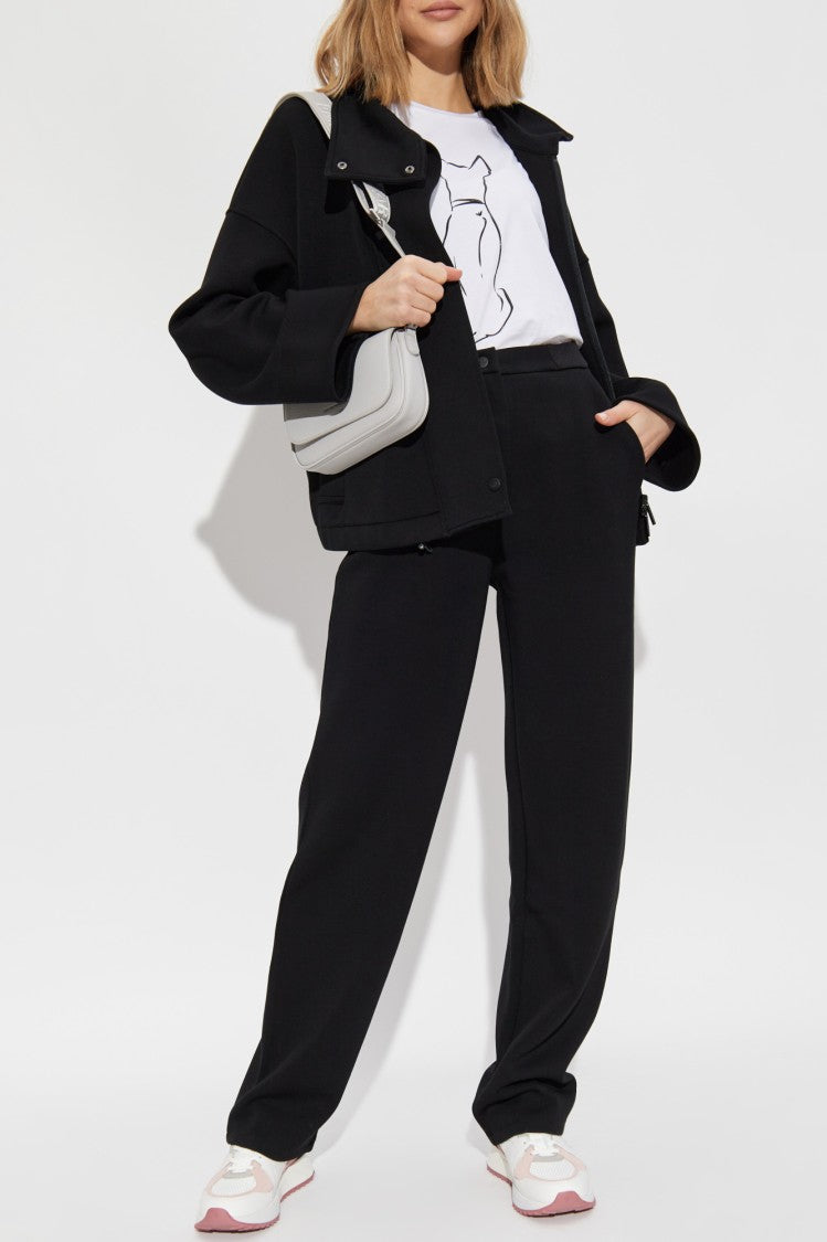 Emporio Armani High-Waisted Pants With Embossed Logo Detail