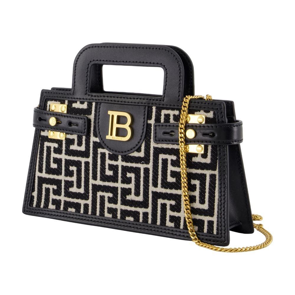 Balmain B-Buzz Small Top Handle Crossbody - Leather - Black