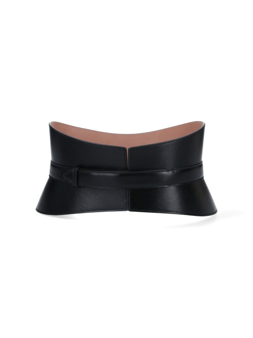 Alaïa "Neo" Bustier Belt, Black Leather, Adjustable