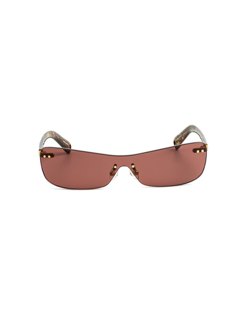 Jacquemus Sleek Brown Acetate Sunglasses With Gold Accents