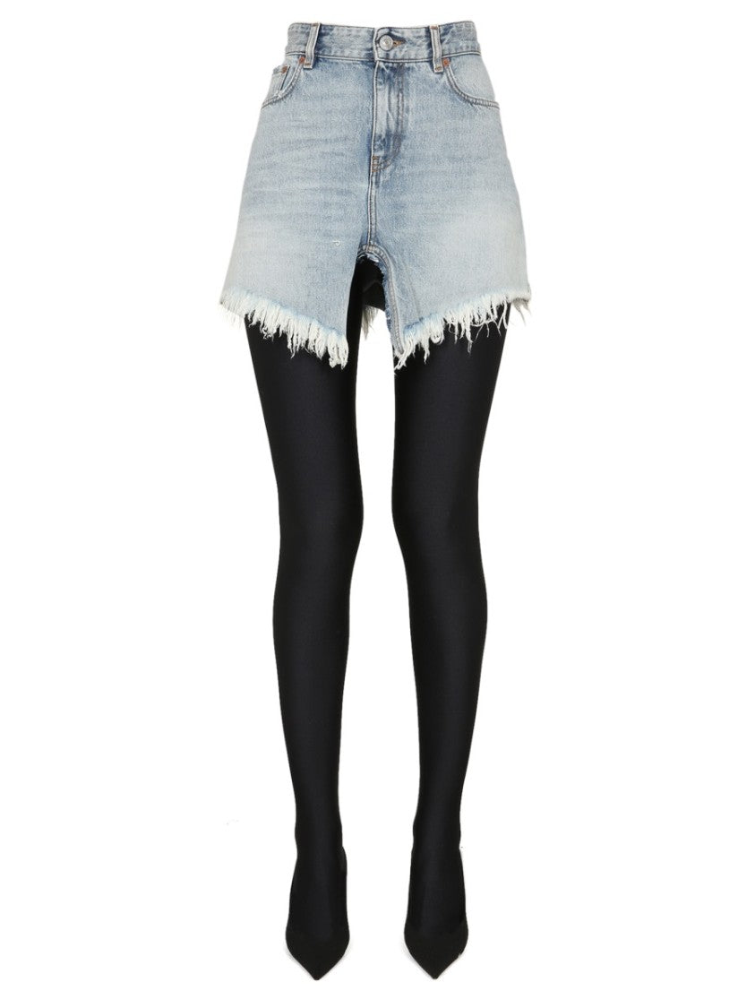 Balenciaga Fitted Mini Skirt With Belt Loops In Cotton