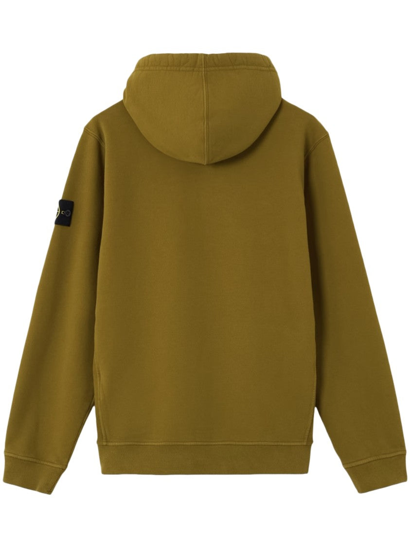 Stone Island Relaxed Olive Green Hoodie Sweater With Compass Logo