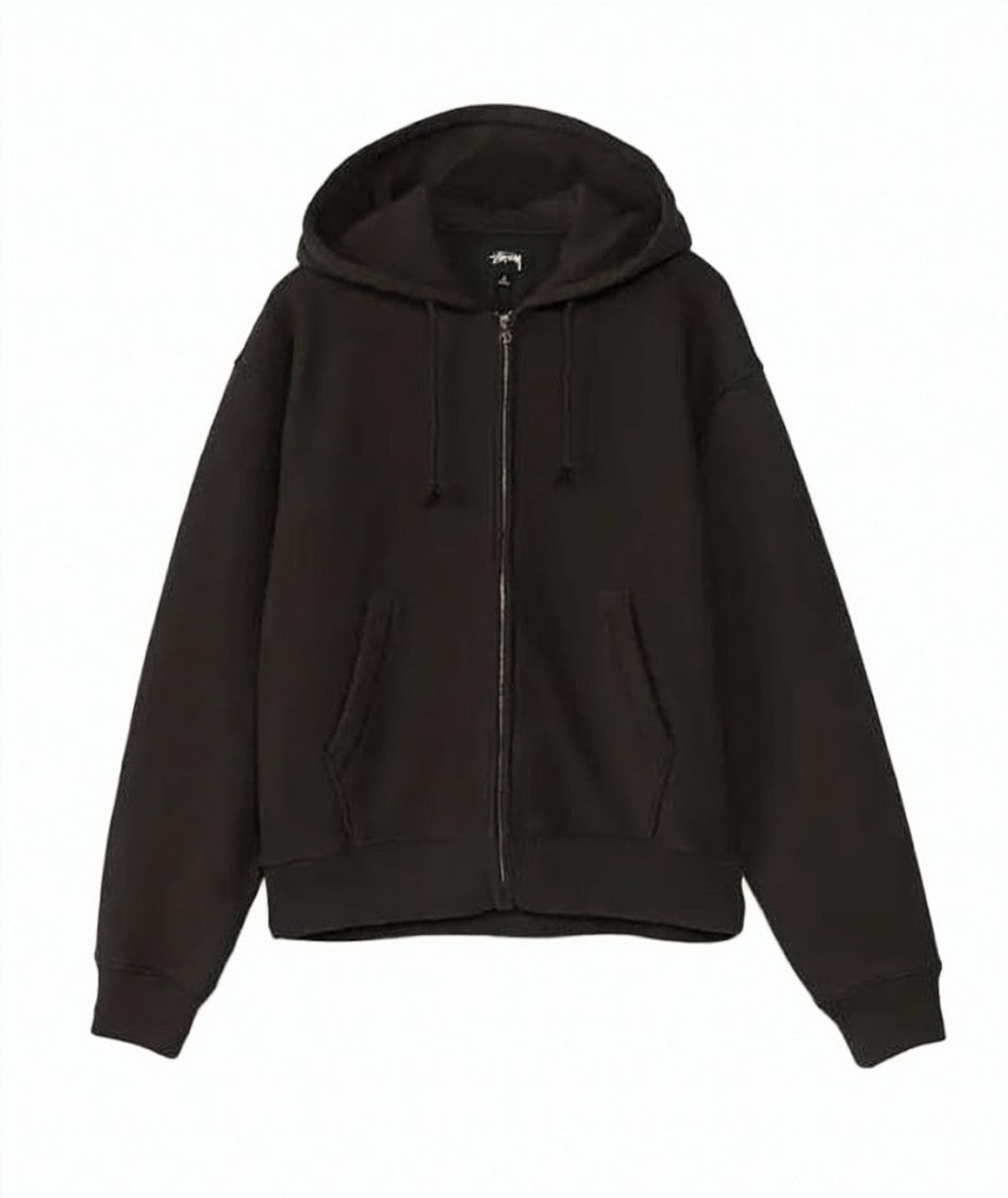 Stussy Zip-Up Hoodie With Ribbed Cuffs