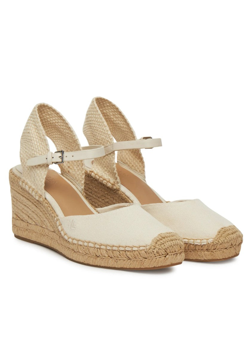 Lauren Ralph Lauren Woven Detailing Closed-Toe Wedge Espadrilles With Jute-Wrapped Platform