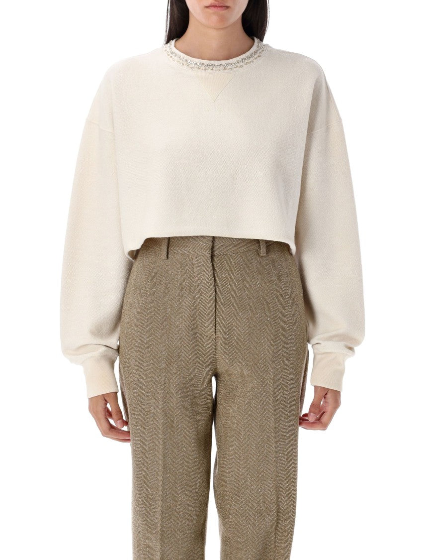 Golden Goose Crew Neck Fleece Embroidery Sweatshirt